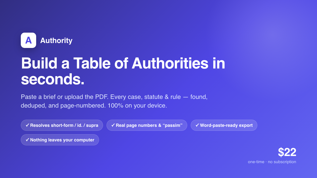 Authority screenshot